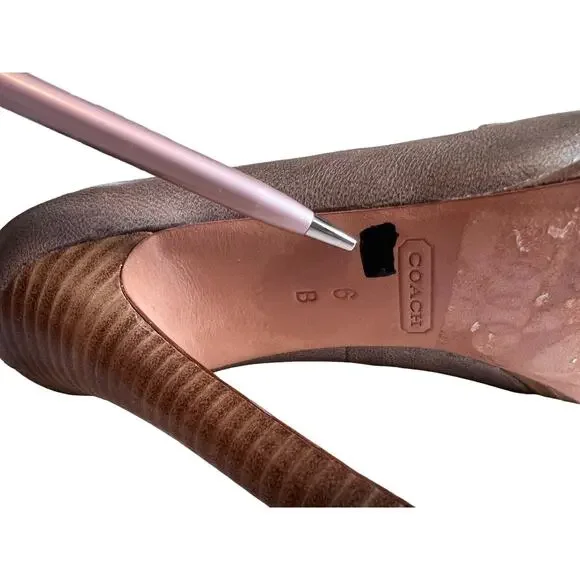 Coach Heels CHELSIE Classic Pointy Distressed Pump Platform Gray Size 6B - Picture 9 of 13